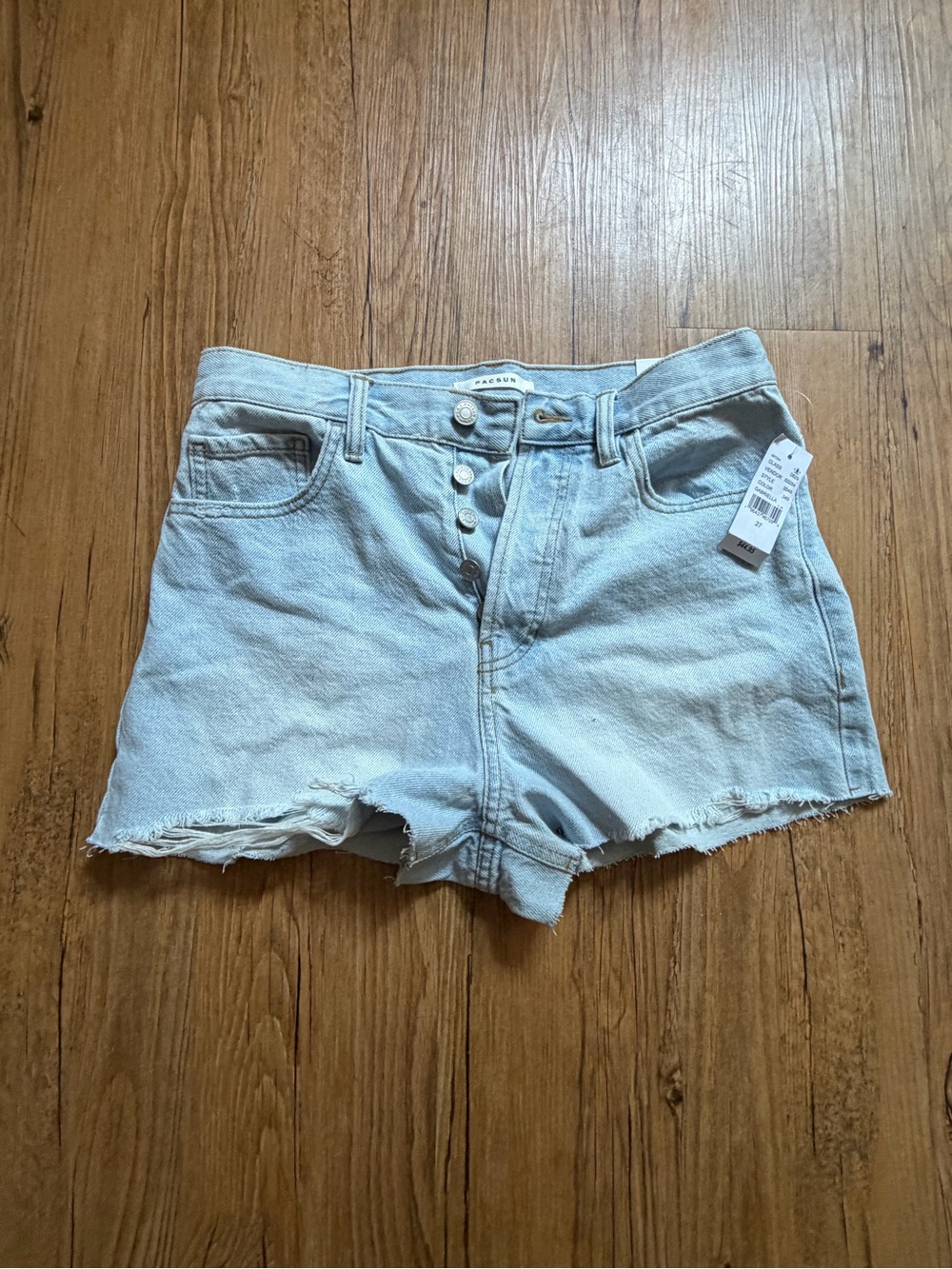 Pacsun High-Rise Festival Light Blue Denim Cutoff Shorts